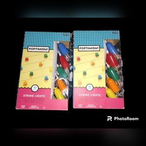 🆕️Poptimism! Set of 2 Indoor/Outdoor 20 Multi Color Popsicles String Lights NWT